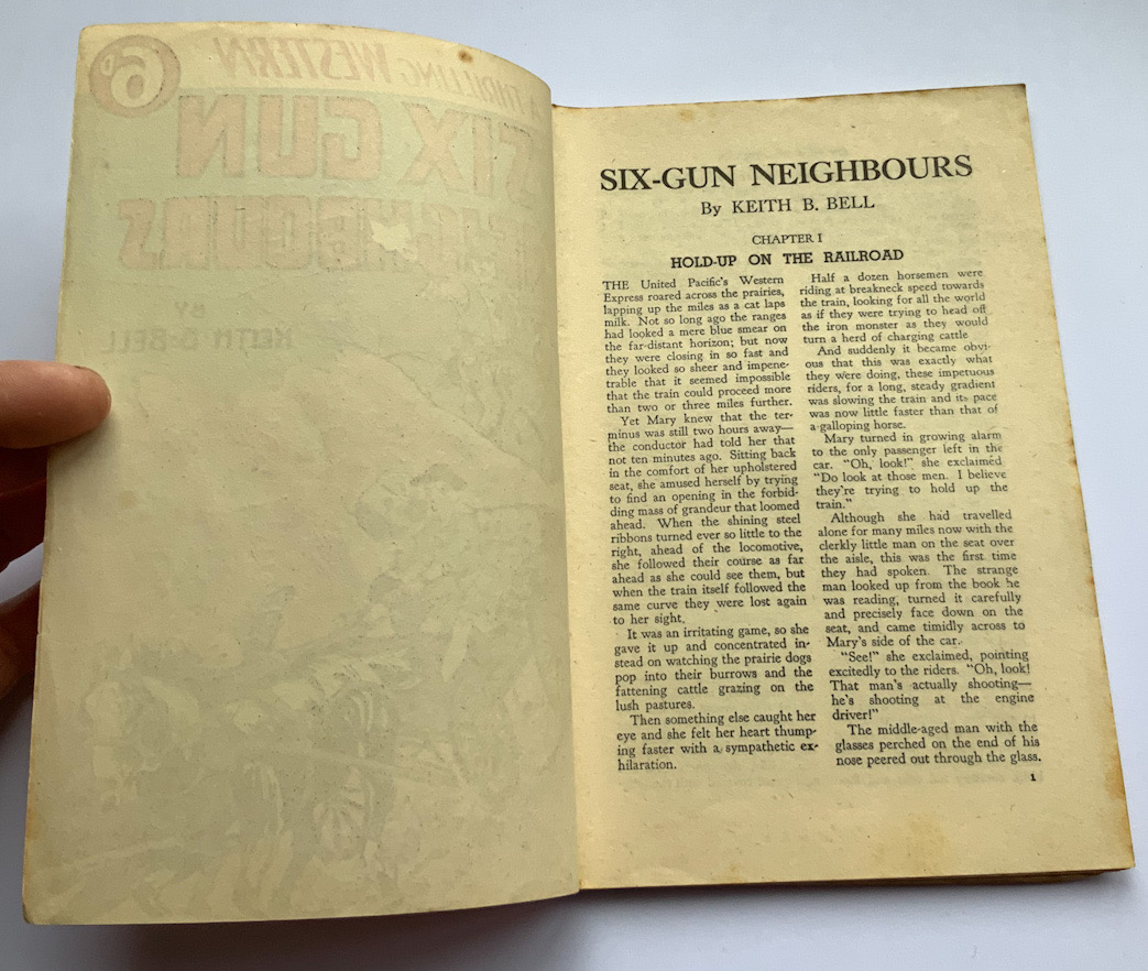 SIX GUN NEIGHBOURS Western pulp fiction book by Keith B. Bell 1940s to 1950s